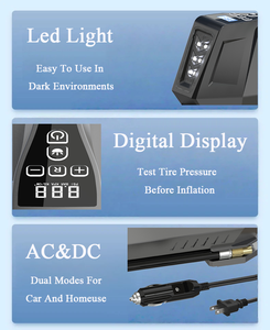 Bomba de neumáticos de coche de 12V CC y compresor de aire portátil de 110V CA-inflador multiusos para colchones de aire, luz de emergencia LED incluida - Product Image 5