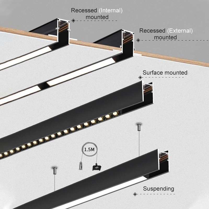 Ceiling Commercial Led Rail Lighting System