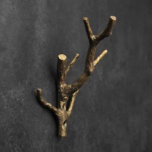 Ready to Sale Wall Hooks with <b>Tree</b> Designed Brass Metal Made Golden Finished Handmade Wall Hooks For Sale - Product Image 5