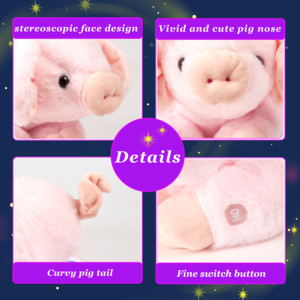 Glow Guards LED Light up Glowing Comfy <span class=keywords><strong>Pig</strong></span> Gối nhồi bông mềm sang trọng huyền diệu đầy màu sắc đáng yêu ôm trang trại động vật đồ chơi trước khi đi ngủ - Product Image 4