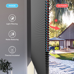 Rèm cửa thông minh không cần dụng cụ, không cần khoan, lắp đặt rèm tổ ong không dây, rèm cản sáng - Product Image 4