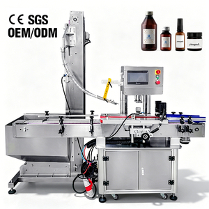 Máquina Tapadora de Botellas Automática de Cuatro Ruedas CM140 de Alta Calidad con Elevador Alimentador de Tapas para Tapas de Botellas de Alimentos y Cosméticos - Product Image 1