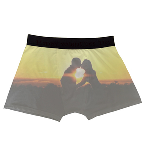 Calzoncillos bóxer de poliéster transpirable de secado rápido <span class=keywords><strong>para</strong></span> hombre, blancos, lisos, con cintura negra estampada <span class=keywords><strong>para</strong></span> el Día de <span class=keywords><strong>San</strong></span> Valentín - Product Image 3
