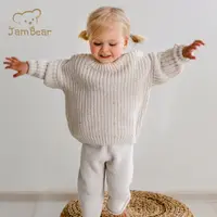 100% organic cotton chunky knits sweaters for baby sustainable kids pullover knit yarn toddler Crew neck baby knitwear