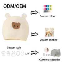 Gorro de Bebé Unisex Recién Nacido, 100% Algodón Tejido, Suave, Transpirable, con Diseño de Dibujos Animados, para 0-3 Meses, Cuatro Estaciones, Personalizable