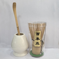 Ensemble de thé matcha classique personnalisé 3-en-1 avec fouet et cuillère en bambou