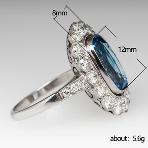 Anello in Cristallo Blu Acquamarina per Donne, Elegante Accessorio di Moda per Uso Quotidiano e Feste - Product Image 5