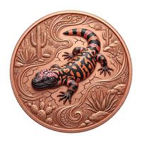 Koin Peringatan Kadal Gila Monster Hidupan Liar Gurun Berbahan Logam Tembaga Berlapis Enamel Warna-warni Grosir