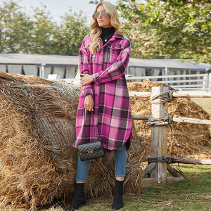 <span class=keywords><strong>Cappotto</strong></span> Lungo da Donna in Tartan Vintage con Tasche, Stile Oversize, Vendita all'Ingrosso - Product Image 5