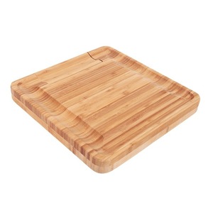 Bamboo <b>Cheese</b> Board <b>Set</b> With <b>Knife</b> Storage Drawer Cutting Board For Kitchen Use - Product Image 5