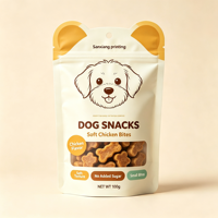 Sachet Doypack Personnalisé Durable à Gravure pour Aliments pour Animaux de Compagnie, Haute Protection Contre l'Humidité, Sacs Mylar Refermables avec Fermeture Éclair pour Friandises pour Chats et Chiens