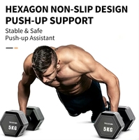 Ensemble d'haltères hexagonales en caoutchouc à poids fixe avec design anti-roulement, paire pour la musculation en salle de sport