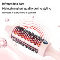 Sikat Bulat Panas Inframerah 2-in-1 38mm, Sikat Panas Keramik Thermal Styler Penambah Volume untuk Penggunaan di Rumah dan Salon, Label Pribadi