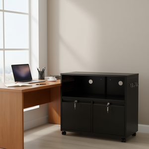 Armoire de classement métallique à 2 tiroirs verrouillable pour bureau à domicile avec barres de suspension réglables, format Lettre A4 et Légal - Product Image 2