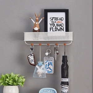 Étagères flottantes en maille métallique, 10 pièces, décoration murale, <span class=keywords><strong>porte</strong></span>-serviettes, <span class=keywords><strong>porte</strong></span>-clés, <span class=keywords><strong>cintre</strong></span> à 5 crochets, supports de rangement - Product Image 3