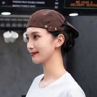 Chapeau de cuisine unisexe pour homme et femme, avec logo brodé réglable, couleur unie, pour restaurant, cuisine, serveur, serveuse, chef