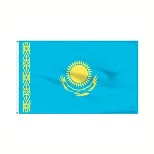 Football World 3*5 ft Promotional National Flag Custom Polyester Kazakhstan Country Flag