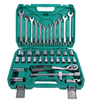 Ensemble d'outils à douilles en acier à haute teneur en carbone, 37 pièces, 1/2 pouce, à commande manuelle, personnalisé, avec étui rigide, pour la réparation automobile, l'entretien des équipements