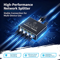 Répartiteur réseau Ethernet Gigabit 1x4 1000 Mbps, commutateur réseau 4 ports RJ45 avec adaptateur d'alimentation USB pour PC, routeur, LAN