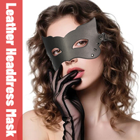 Masque de luxe en cuir InnerBloom avec bandeau réglable et détails rivetés, jouet sexuel BDSM pour couples, unisexe, adulte