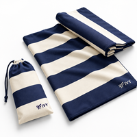 Serviette de plage en microfibre à séchage rapide personnalisée, sans sable, légère, pour le voyage, avec sac de transport