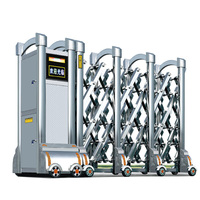 Portail Rétractable Électrique en Acier Inoxydable Personnalisé, Design Moderne, Durable, Ouverture Automatique, Idéal pour Hôtels, Appartements et Parcs