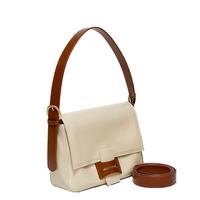 Sac à bandoulière minimaliste en cuir véritable pour femme avec poignée supérieure, idéal pour le travail et l'usage quotidien