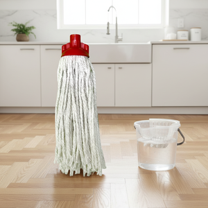 Mopa Húmeda Gizmop de 200 g, Mopa de Algodón con Cabezal de Microfibra, Duradera, Sostenible, Reutilizable, Antibacteriana, Autoescurrible, para Suelos de Parqué - Product Image 3