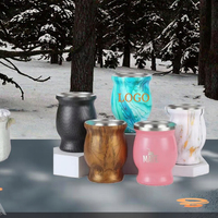 Gourde à yerba mate en acier inoxydable à double paroi isolée sous vide de 8 oz avec logo personnalisé et paille - Cadeaux d'affaires et tasse de bureau