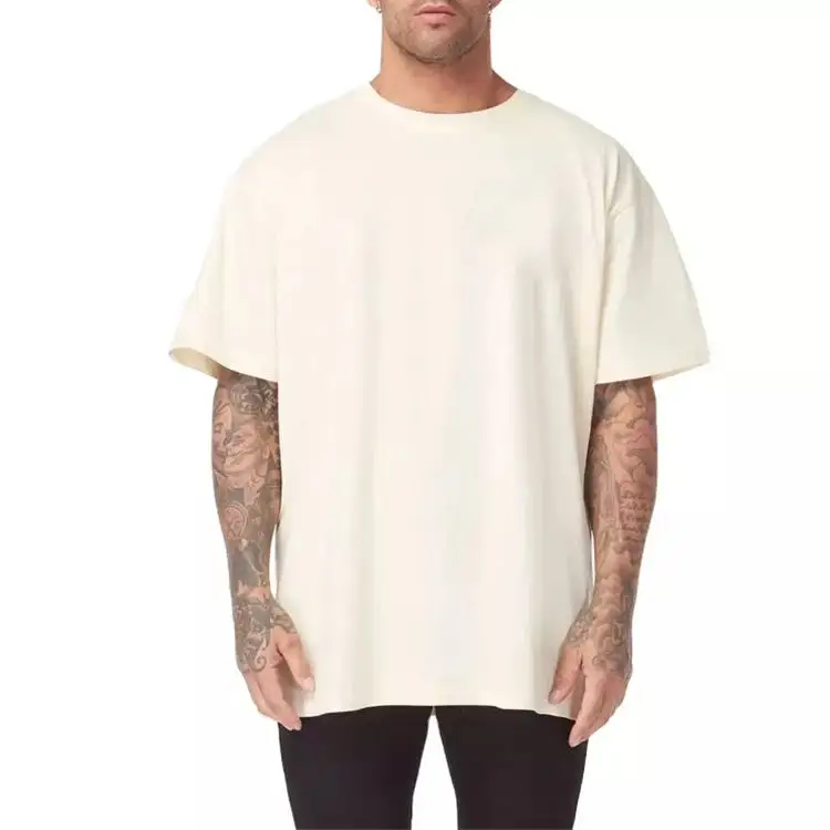 Camisetas en blanco de alta calidad para hombre, camiseta informal de algodón con cuello redondo y logotipo personalizado, Camiseta lisa de manga corta con estampado