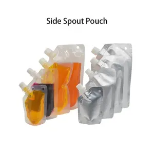 spout bag custom food grade packaging material with inner straw spout stand up pouch aluminum plastic bag