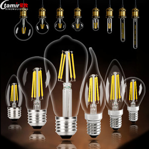 Edison Led Filament <b>Bulb</b> E27 Warm Yellow Light Candle Tip Glass Lamp For Restaurant - Product Image 1