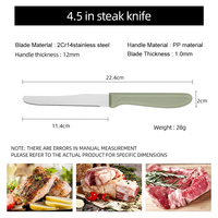 Ensemble de 6 couteaux à steak dentelés pour le camping et la randonnée, lame en acier inoxydable, manche en PP, boîte de voyage portable