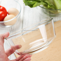 Modern Design Polished Thickened Glass Lightweight Large Bowl Heat-Resistant Disposable Tableware Fruit Salad Soup Instant
