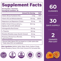 Gummies à l'extrait de safran sans sucre, marque privée, pour soulager l'humeur, le stress, les troubles du cycle menstruel et l'équilibre hormonal