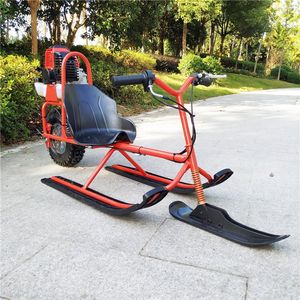 Meilleur cadeau de Noël pour les enfants, jouets d'hiver, scooter à neige à essence, luge, 49cc, 2 temps, acier, plastique, pocket bike, frein à disque réel, 50 kg - Product Image 5