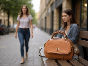 Sac à main ovale pour femme, en microfibre, en cuir synthétique, fermeture à rabat, usage quotidien, style classique - Product Image 2