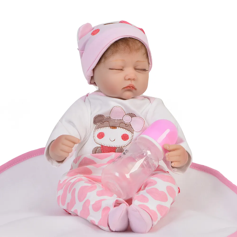 Sleeping Reborn Dolls 45 cm Lifelike Newborn Baby Doll Soft Cotton Doll Girl Realistic Baby Reborn Toddler Toy