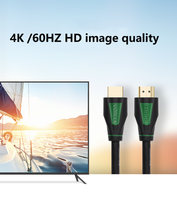Câble UGREEN 4K HD-MI 2.0 haute vitesse, cordon HD-MI TMDS, prend en charge la transmission audio-vidéo 4K 60Hz, mâle-mâle, câble pour ordinateur
