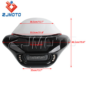 Máscara de motocicleta con DRL y señales de giro estilo Club LED faro carenado para Harley Softail <span class=keywords><strong>Fat</strong></span> <span class=keywords><strong>Bob</strong></span> M8 <span class=keywords><strong>FXFB</strong></span>/FXFBS 114 (2018-2024) - Product Image 4