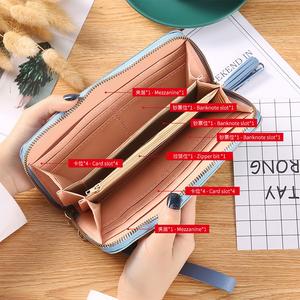 Portafogli geometrici da <span class=keywords><strong>donna</strong></span> con cerniera portamonete tascabile <span class=keywords><strong>rosa</strong></span> Patchwork <span class=keywords><strong>portafoglio</strong></span> lungo da <span class=keywords><strong>donna</strong></span> portamonete corto con nappe da <span class=keywords><strong>donna</strong></span> - Product Image 3