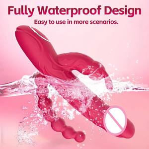 Kaninchen Vibrator Klitoris Stimulator 3 in 1G-Punkt Dildo <span class=keywords><strong>Penis</strong></span> Anal Double Penetration Weiblicher Mastur bator Sexspielzeug für Frau 18 - Product Image 5