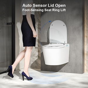 Intelligent Wall-Mounted <strong>Toilet</strong> With Built-in Cistern P-Trap Remote Control Seat Heating &amp; Foam Shield-Easy Install - Product Image 5