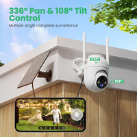 Caméra PTZ DMA325 Wifi 3MP avec batterie 5200mAh, panneau solaire, vision nocturne couleur, détection de mouvement PIR, sirène sonore d'alarme