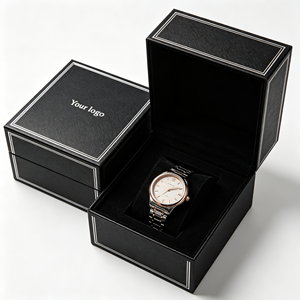 Estuche Rígido de Lujo para Relojes, Cuadrado Negro con Logotipo UV Personalizado, Empaque de Alta Gama para Joyería, Relojes y Gafas - Product Image 4