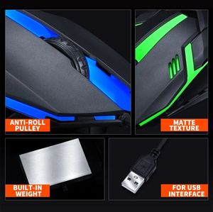 Hota-souris de jeu Thunder loup V1, filaire, lumineuse, USB, pour ordinateur de bureau, notebook, ordinateur portable, bon marché - Product Image 3