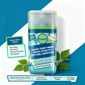 Gélules de 800 mg de Horny Goat Weed pour la vitalité et la résistance quotidienne des hommes, 90 unités, complément alimentaire naturel à base de plantes - Product Image 2
