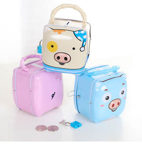 Cute Cartoon Piggy Bank Coin y Cash Money Box para ahorros y colección - Product Image 1