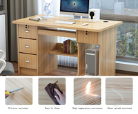 Bureau à domicile moderne, table d'ordinateur de bureau, bureau d'étude en MDF
