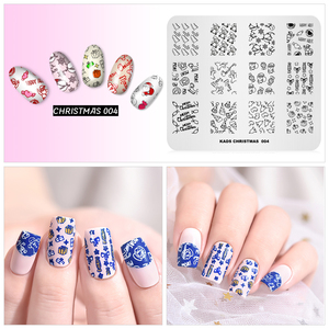 Christmas Style Rectangle Stainless Steel <b>Nail</b> Art Stamping Plate Soft Image <b>Stencil</b> Template Custom Logo for DIY Manicure - Product Image 6